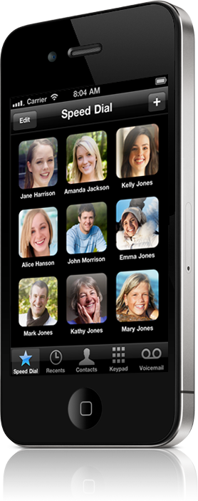 iPhone Speed Dial view