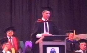 Photo of giving the valedictory address